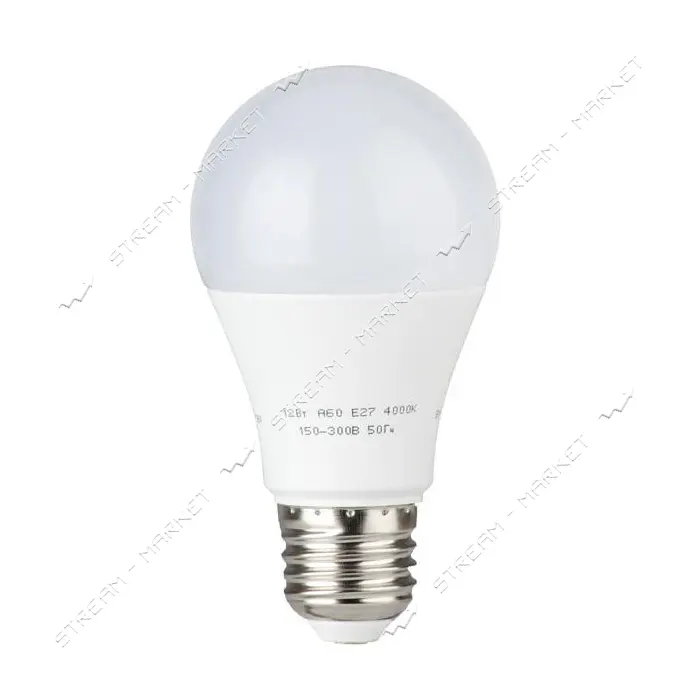 Лампа светодиодная Intertool LL-0015 А60 Е27 12Вт 150-300В 4000К                                    