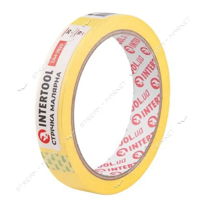 Лента малярная Intertool DM-1920 19мм х 20м желтая                                                  