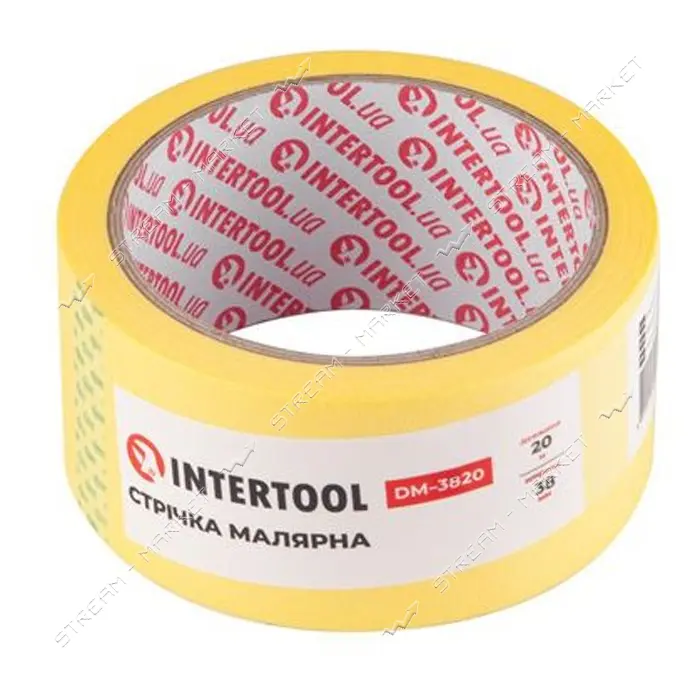 Лента малярная Intertool DM-3820 38мм х 20м желтая 6шт                                              