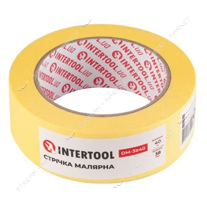 Лента малярная Intertool DM-3840 38мм х 40м желтая 6шт                                              