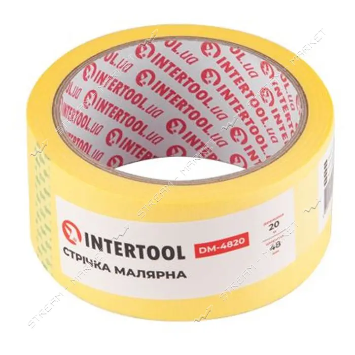 Лента малярная Intertool DM-4820 48мм х 20м желтая 4шт
