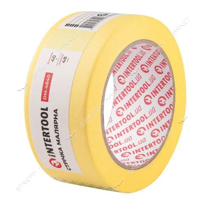 Лента малярная Intertool DM-4840 48мм х 40м желтая 4шт