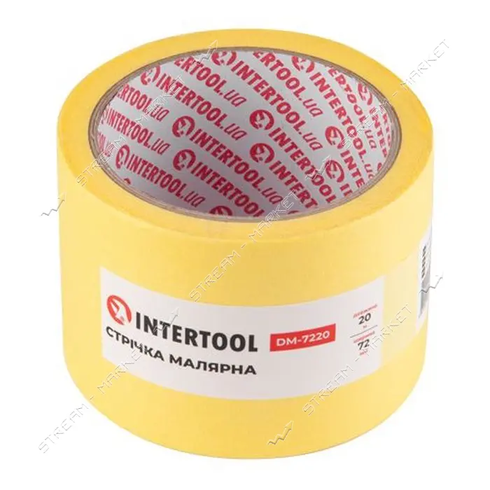 Лента малярная Intertool DM-7220 72мм х 20м желтая 2шт                                              