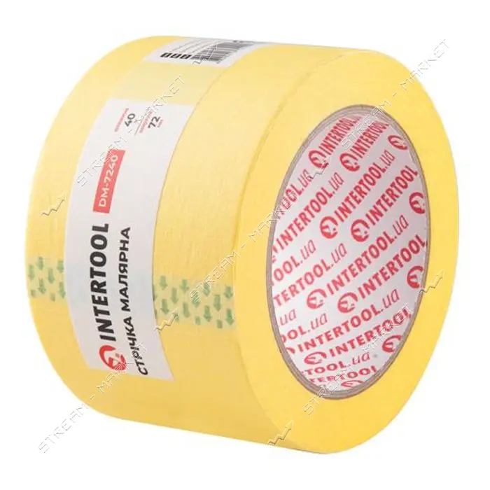 Лента малярная Intertool DM-7240 72мм х 40м желтая 2шт