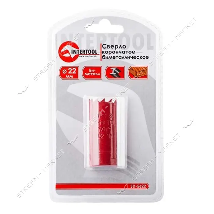Сверло корончатое Intertool SD-5622 биметаллическое 22мм                                            