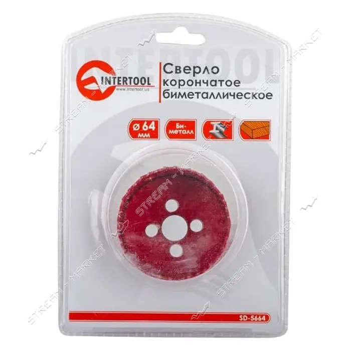 Сверло корончатое Intertool SD-5664 биметаллическое 64мм