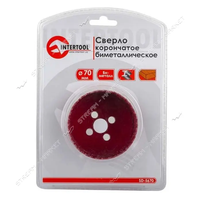 Сверло корончатое Intertool SD-5670 биметаллическое 70мм