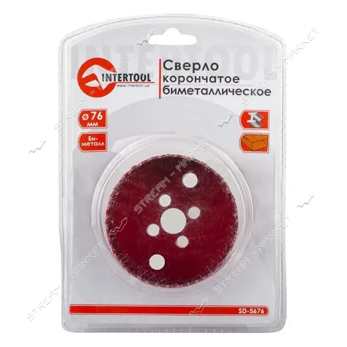 Сверло корончатое Intertool SD-5676 биметаллическое 76мм                                            