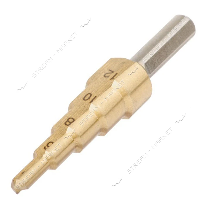 Сверло ступенчатое по металлу Intertool SD-5812 4-12мм                                              