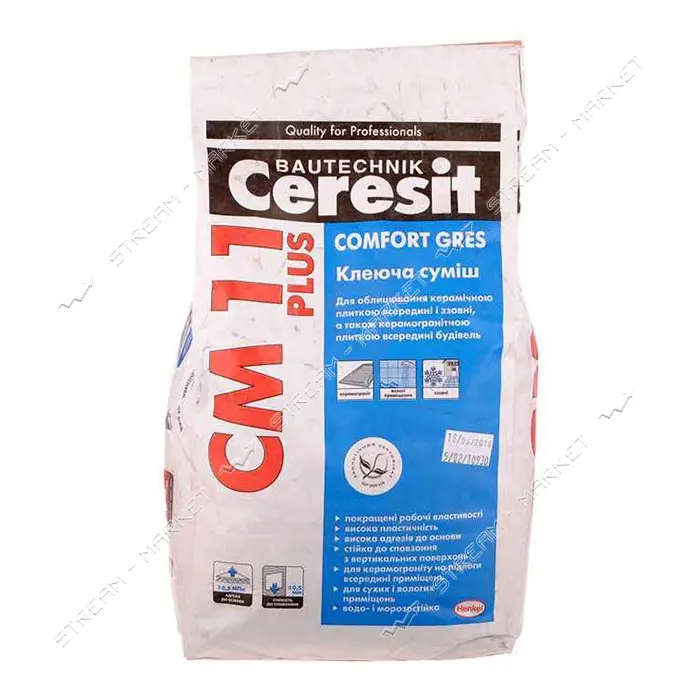 Клей для плитки Ceresit СМ 11 Plus Ceramic Gres 5кг                                                 