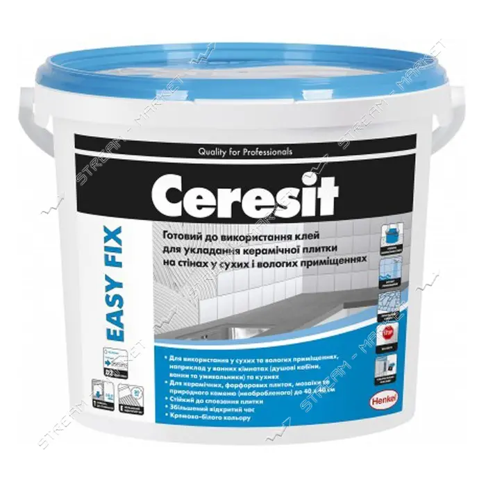 Клей для плитки Ceresit Easy Fix 7 кг готовый                                                       