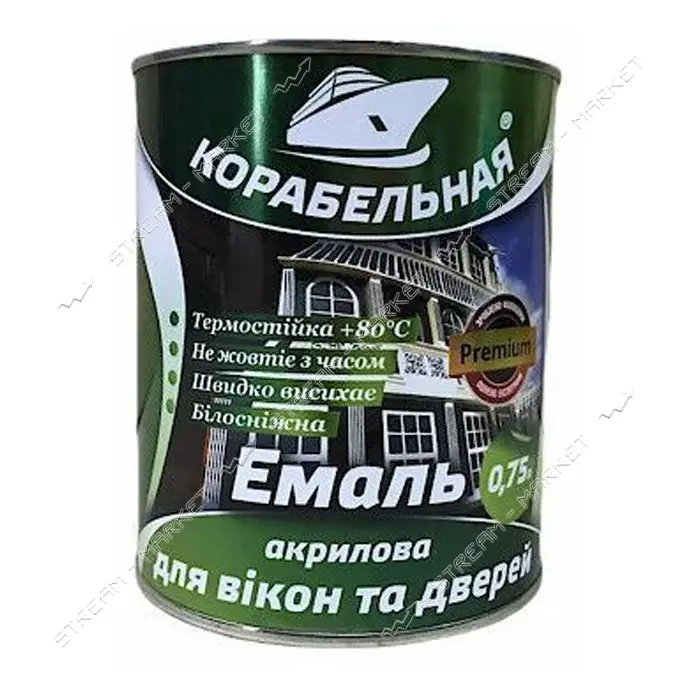 Краска акриловая для окон и дверей Корабельная 0.75кг