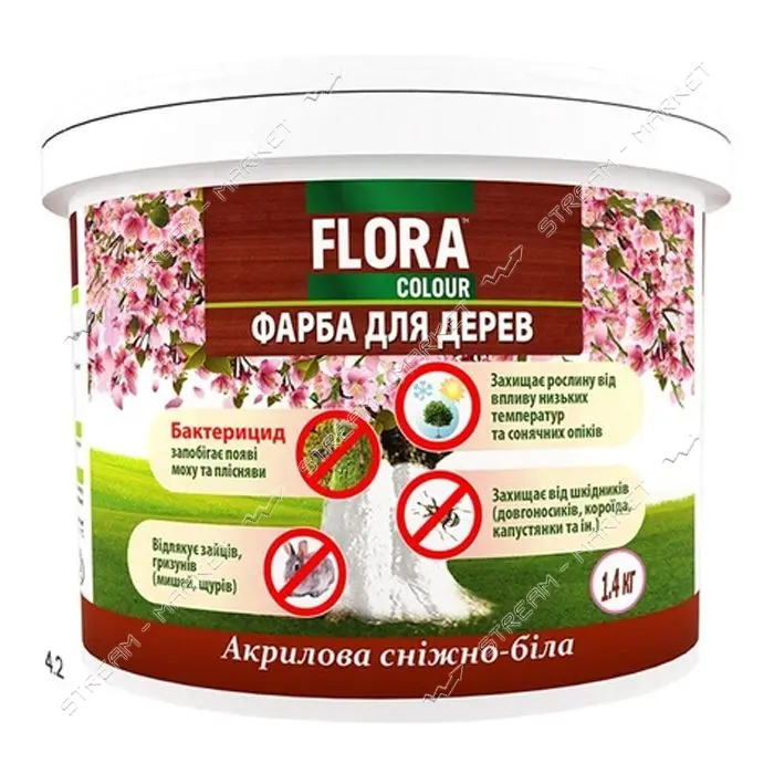 Краска для деревьев Flora colour 7кг белая
