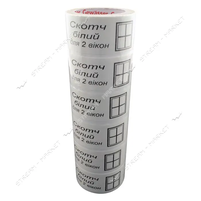 Скотч для окон Gewasser 45х9м на 2 окна белый