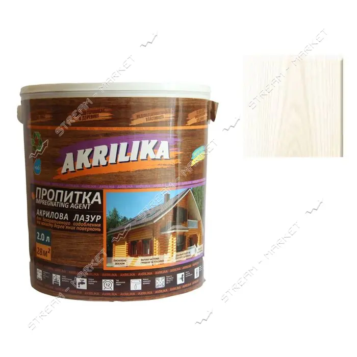 Лазурь Akrilika Impregting agent 0.75л белый                                                        