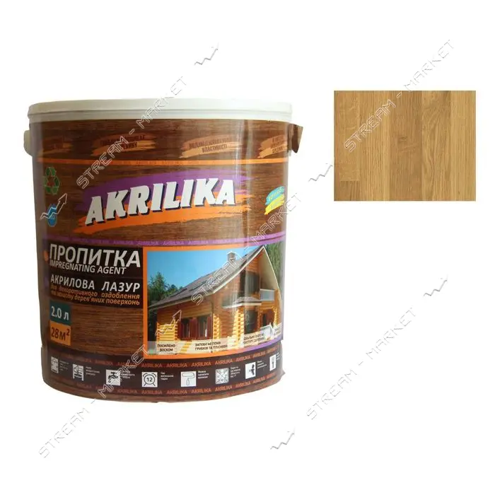 Лазурь Akrilika Impregting agent 0.75л дуб                                                          