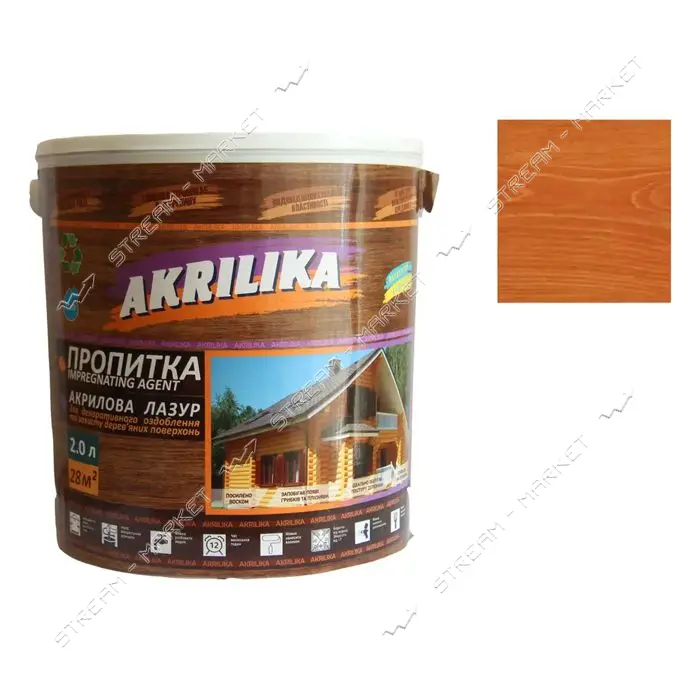 Лазурь Akrilika Impregting agent 0.75л каштан                                                       