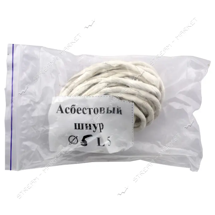 Шнур асбестовый d5мм длина 5м                                                                       