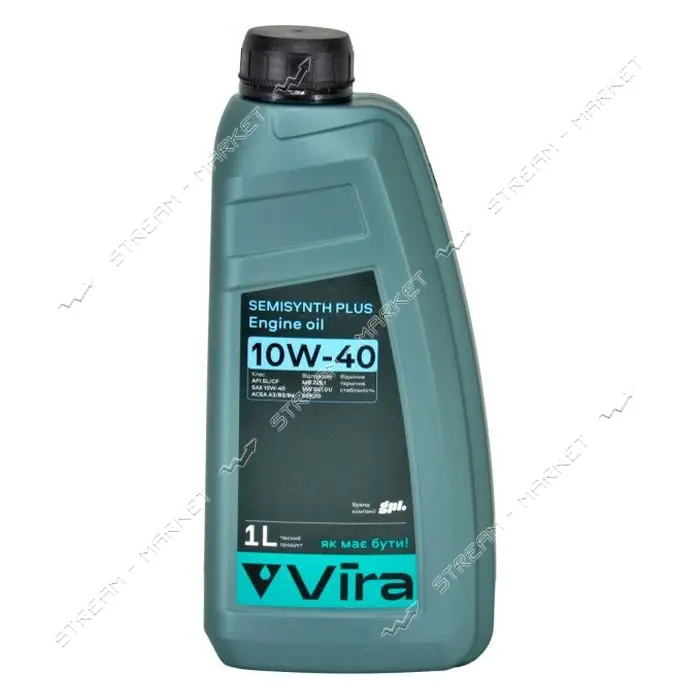 Масло моторное Vira VI0351 Semisynthetic Plus SL/CF A3/B3/B4 10W-40 1л