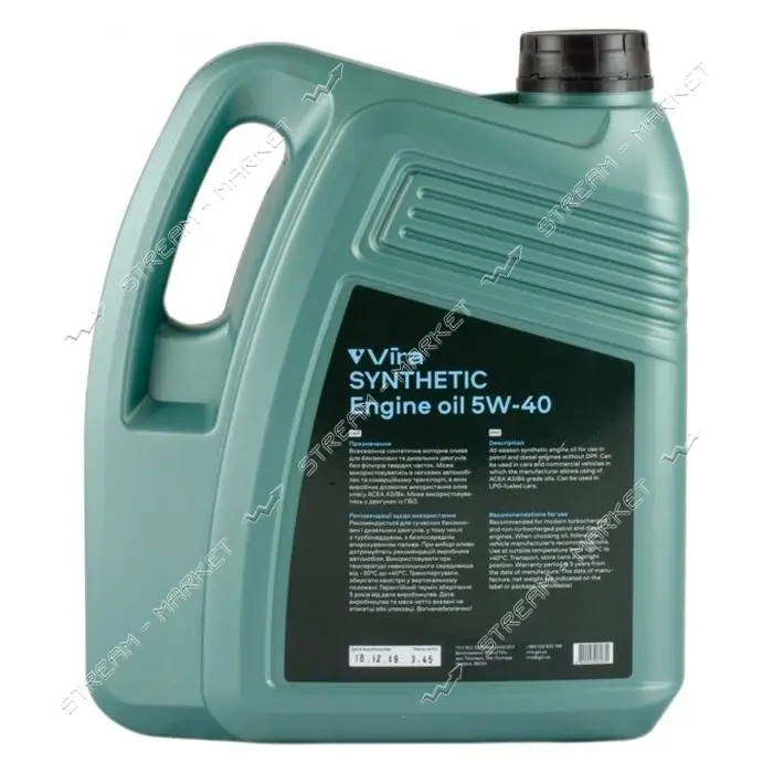 Масло моторное Vira VI0354 Synthetic SN/CF A3/B4 5W-40 4л