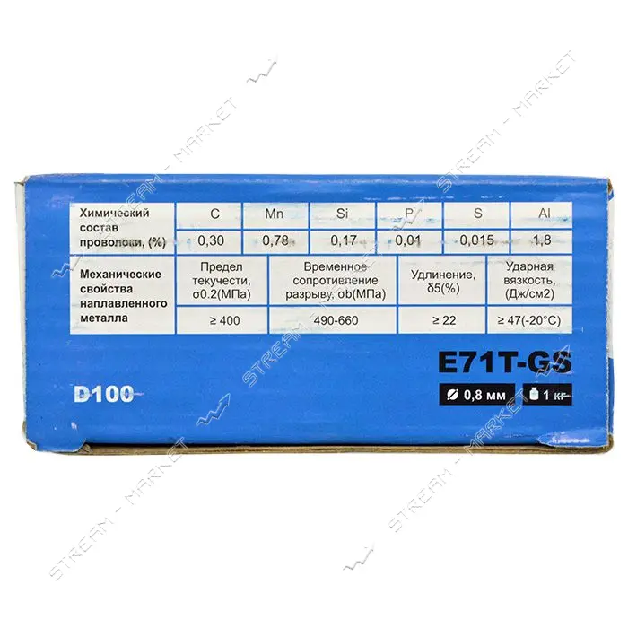 Проволока сварочная ET71GS ER-0007 с флюсом d0.8 мм 1кг Китай                                       