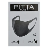 Маска для лица детская Pitta защитная противопылевая многоразовая пористая серая