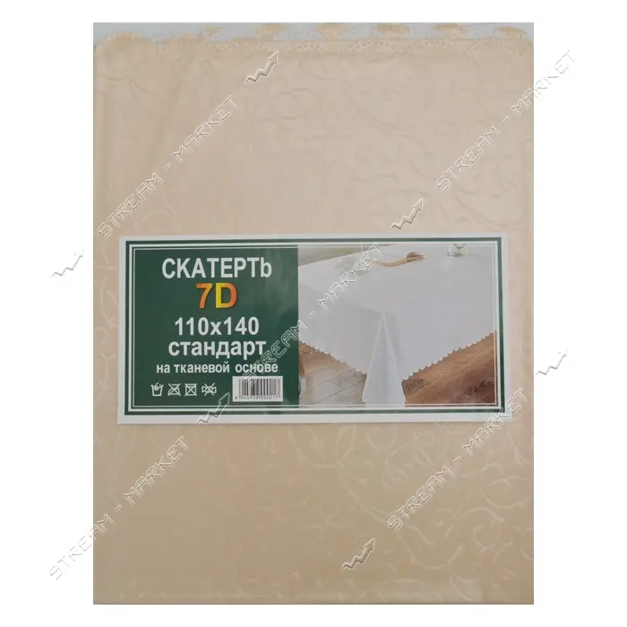 Скатерть для стола 7D 110х140см бежевый