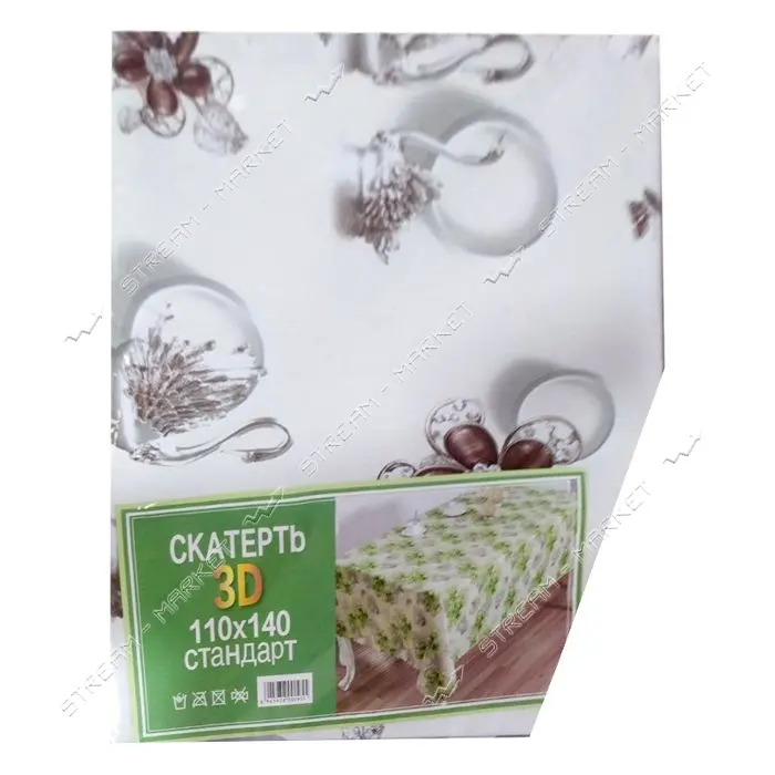 Скатерть для стола 3D 110х140см ассорти