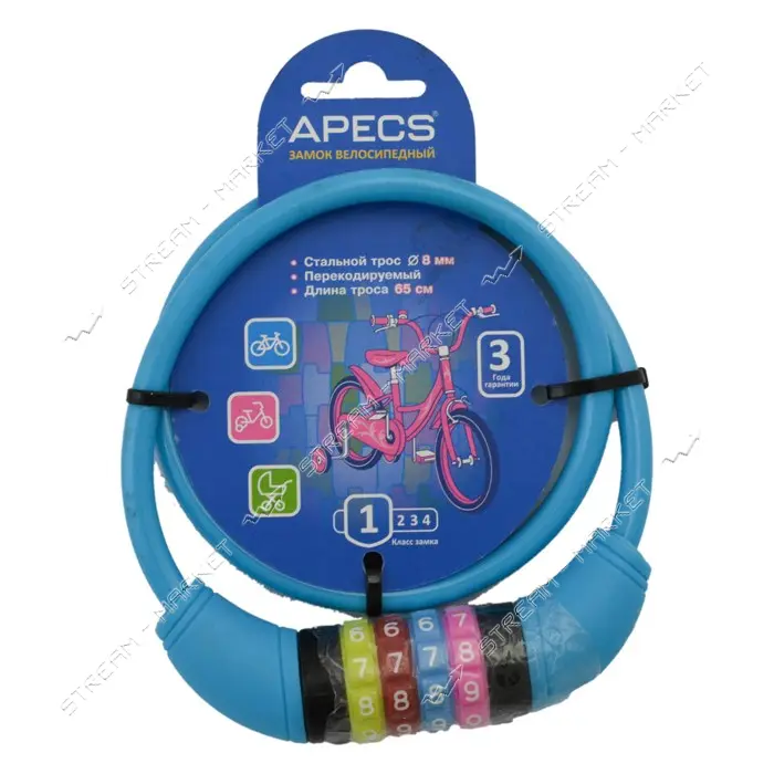 Замок велосипедный Apecs PD-85-65см code                                                            