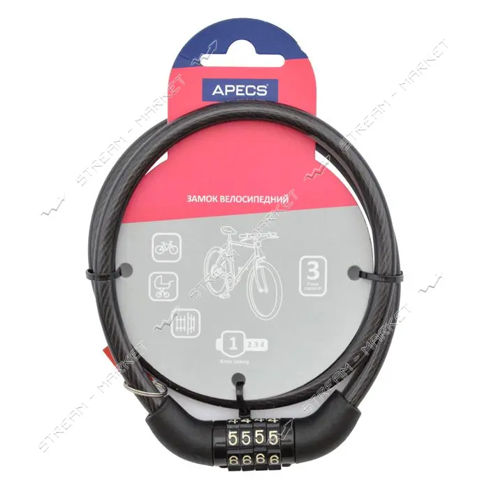 Замок велосипедный Apecs Code PD-82 65см