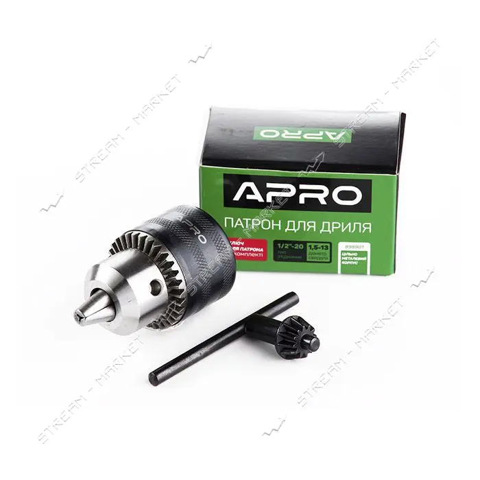 Патрон для дрели с ключом Apro 898901 1/2-20 1.5-13мм