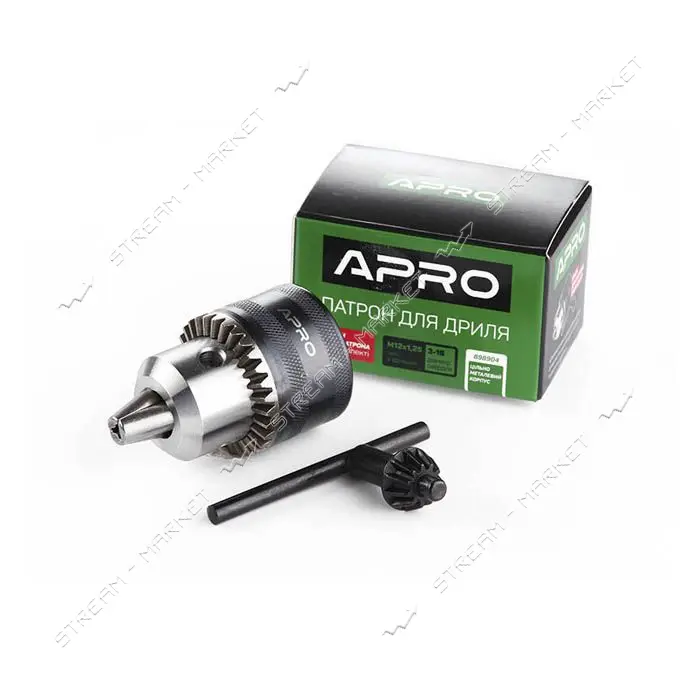 Патрон для дрели с ключом Apro 898904 M12x1.25 3.0-16мм                                             