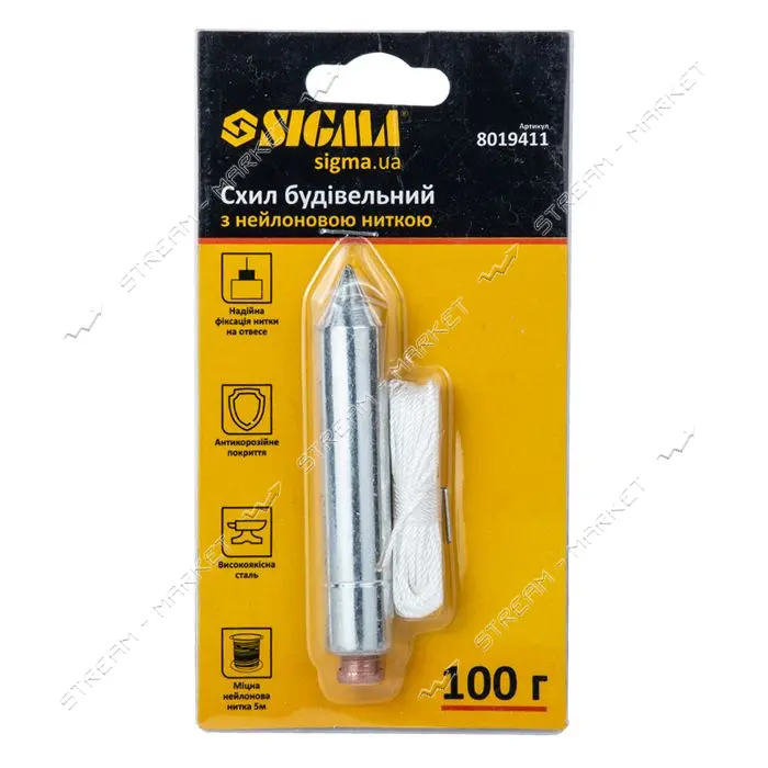 Отвес строительный Sigma 8019411 100г                                                               