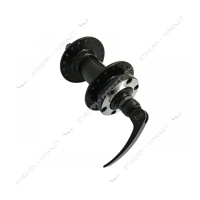 Втулка передняя алюминиевая на промподшипнике Disc-Brake 6 болтов Black