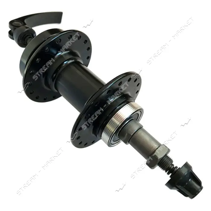 Втулка задняя алюминиевая на промподшипнике Disc-Brake 6 болтов Black