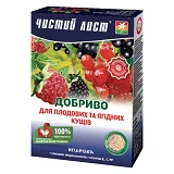 Удобрение кристаллическое для плодово-ягодных кустарников Чистый Лист 900г                          