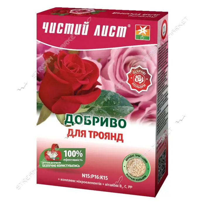 Удобрение кристаллическое для роз Чистый Лист 900г                                                  