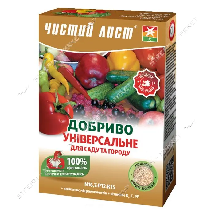Удобрение кристаллическое для сада и огорода Чистый Лист 900г