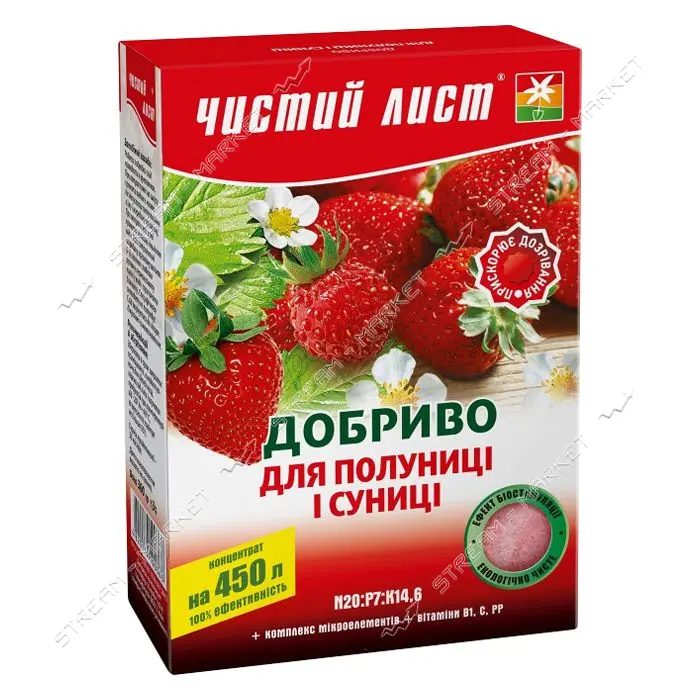 Удобрение кристаллическое для клубники и земляники Чистый Лист 300г                                 