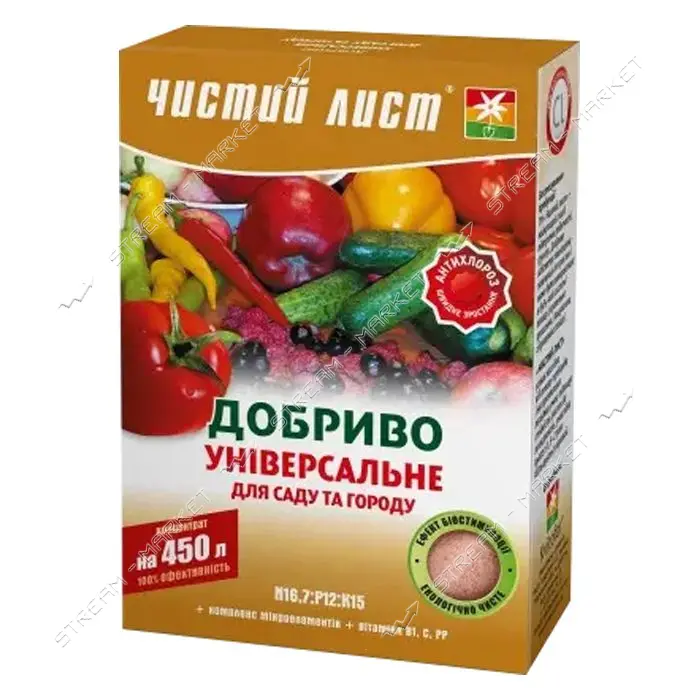 Удобрение кристаллическое для сада и огорода Чистый Лист 300г                                       