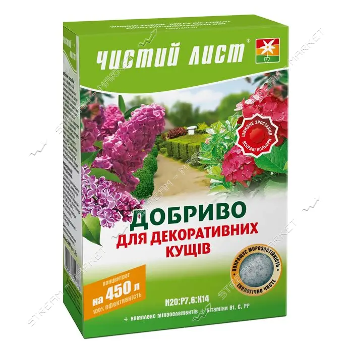 Удобрение кристаллическое для декоративных кустарников Чистый Лист 300г