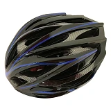 Шлем защитный велосипедный Calibri FSK-D32 черный с синими полосами                                 
