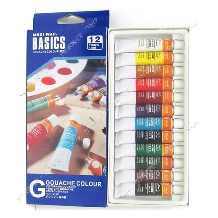 Набор красок гуашь Basics 1212C-EG-2 12 цветов 12мл                                                 