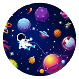 Тарелки Космос праздничные бумажные одноразовые 18см 10шт