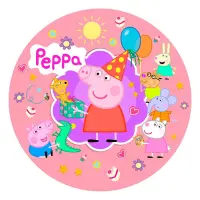Тарелки Свинка Пеппа детские бумажные одноразовые 18см 10шт