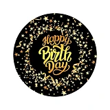 Тарелки Happy Birthday звезды детские бумажные одноразовые 18см 10шт