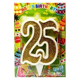 Свеча юбилейная цифра 25 золото 9см                                                                 
