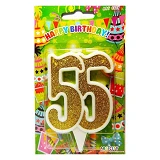 Свеча юбилейная цифра 55 золото 9см