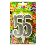Свеча юбилейная цифра 55 серебро 9см