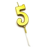 Свеча цифра 5 9см с позолотой                                                                       